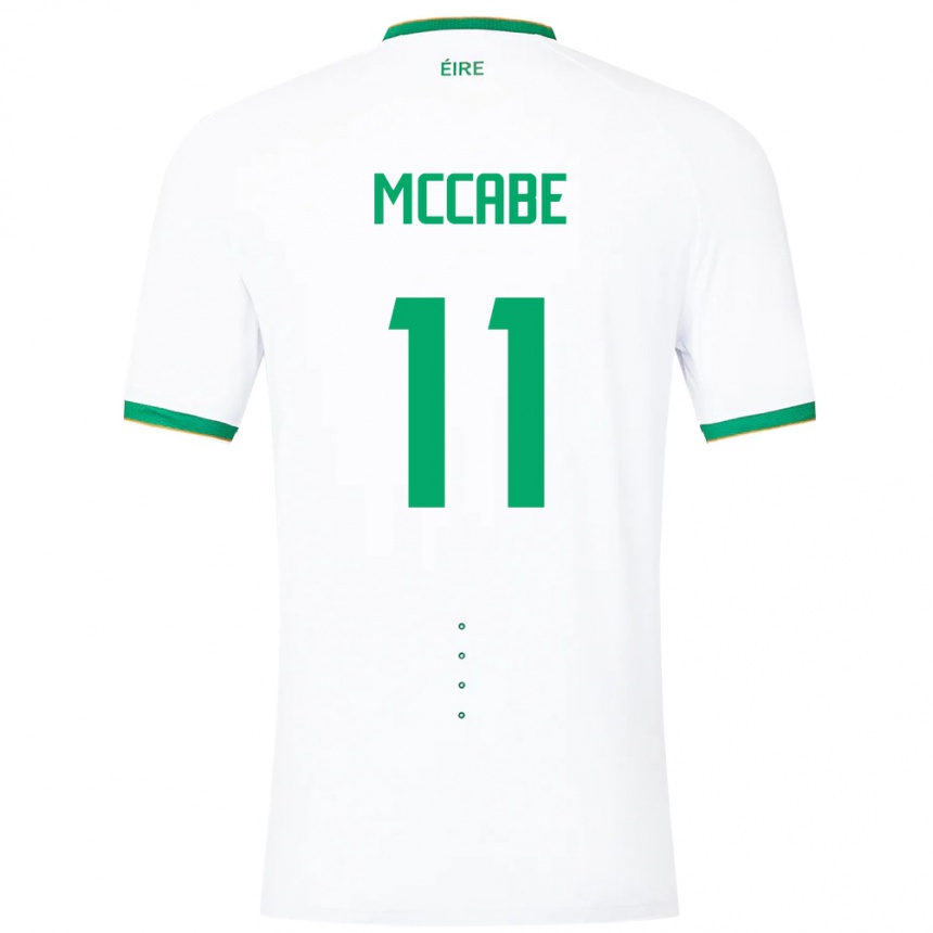 Herren Fußball Irische Katie Mccabe #11 Weiß Auswärtstrikot Trikot 24-26 T-Shirt Luxemburg