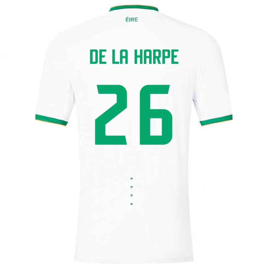 Herren Fußball Irische Deborah-Anne De La Harpe #26 Weiß Auswärtstrikot Trikot 24-26 T-Shirt Luxemburg