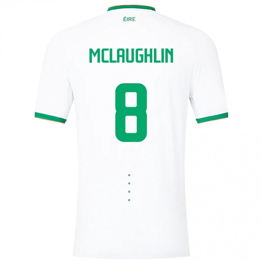 Herren Fußball Irische Roma Mclaughlin #8 Weiß Auswärtstrikot Trikot 24-26 T-Shirt Luxemburg