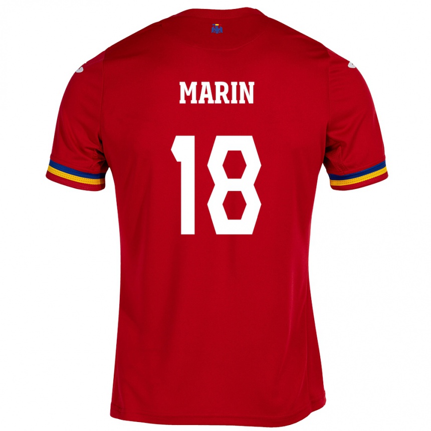 Herren Fußball Rumänische Răzvan Marin #18 Rot Auswärtstrikot Trikot 24-26 T-Shirt Luxemburg