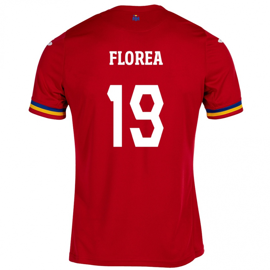 Herren Fußball Rumänische Răzvan Florea #19 Rot Auswärtstrikot Trikot 24-26 T-Shirt Luxemburg