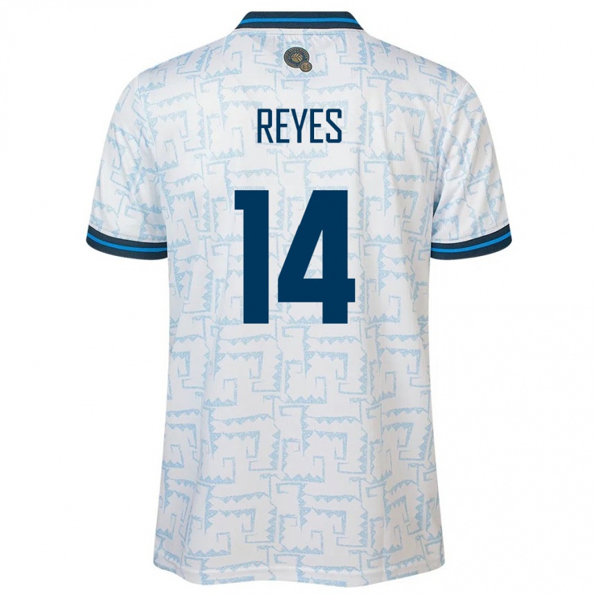 Herren Fußball El Salvador Karen Reyes #14 Weiß Auswärtstrikot Trikot 24-26 T-Shirt Luxemburg