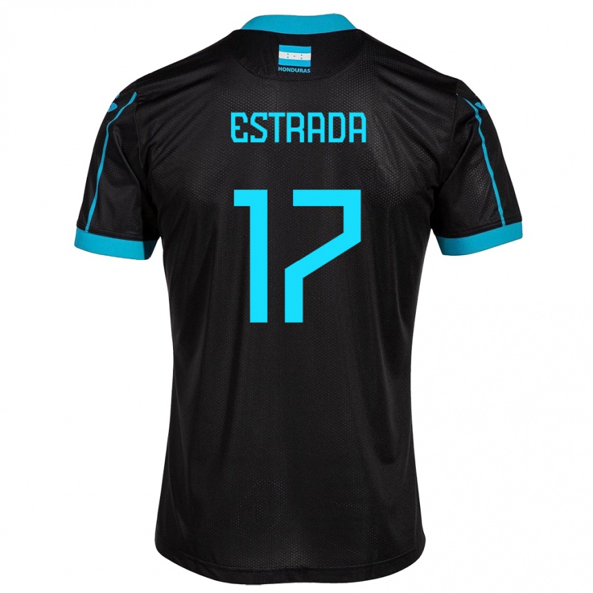 Herren Fußball Honduras Saúl Estrada #17 Schwarz Auswärtstrikot Trikot 24-26 T-Shirt Luxemburg