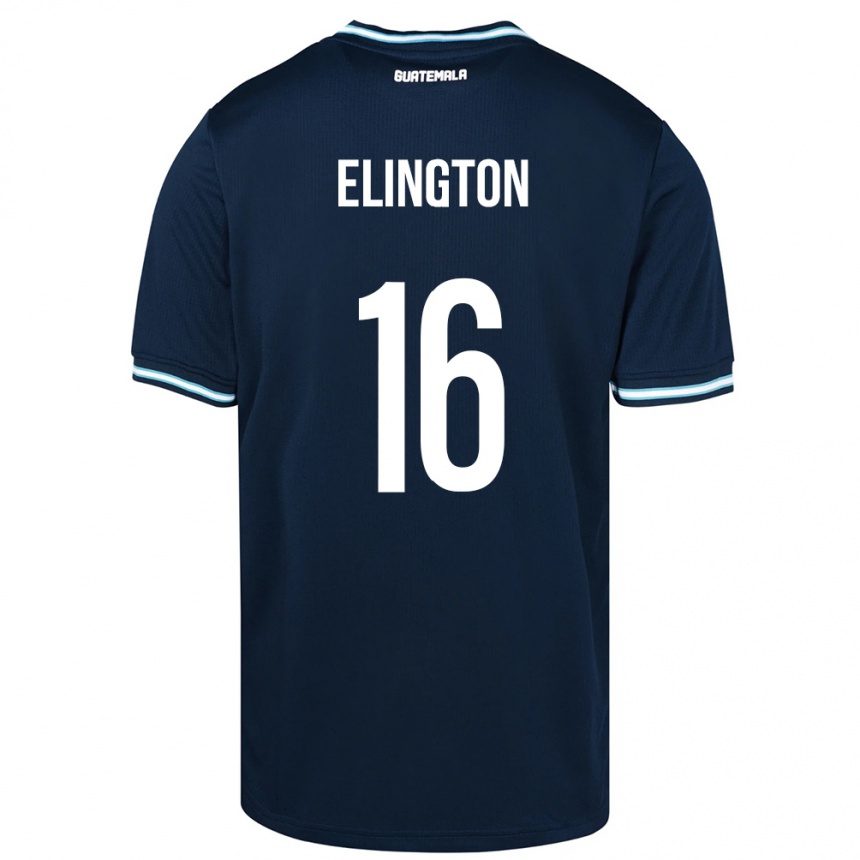 Herren Fußball Guatemala Elvi Elington #16 Blau Auswärtstrikot Trikot 24-26 T-Shirt Luxemburg