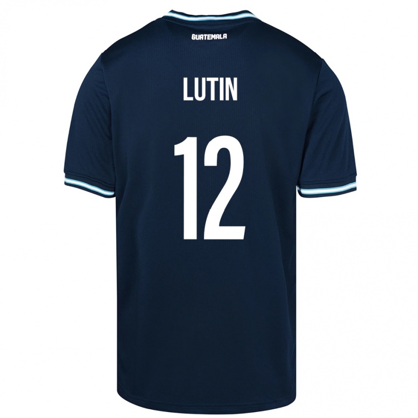 Herren Fußball Guatemala John Lutin #12 Blau Auswärtstrikot Trikot 24-26 T-Shirt Luxemburg