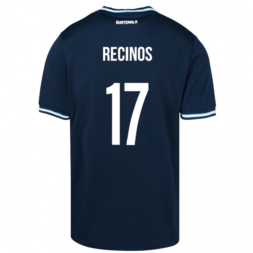 Herren Fußball Guatemala Antony Recinos #17 Blau Auswärtstrikot Trikot 24-26 T-Shirt Luxemburg