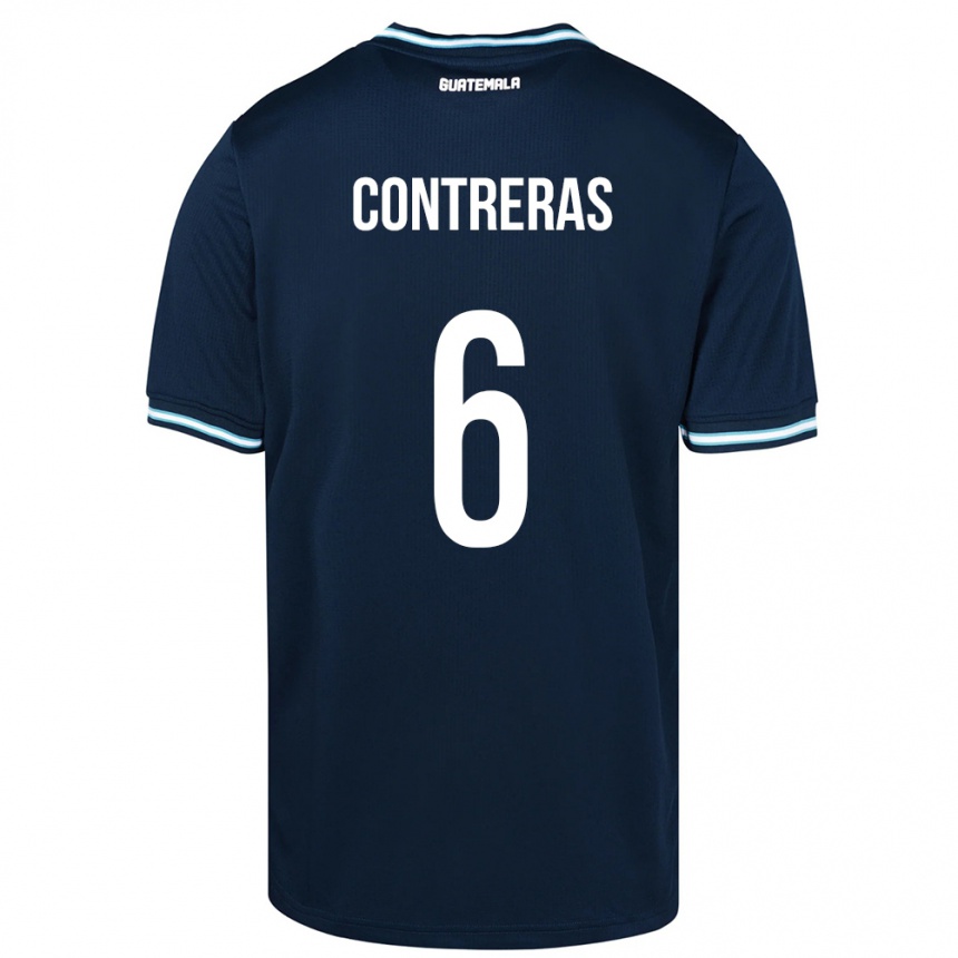 Herren Fußball Guatemala María Contreras #6 Blau Auswärtstrikot Trikot 24-26 T-Shirt Luxemburg