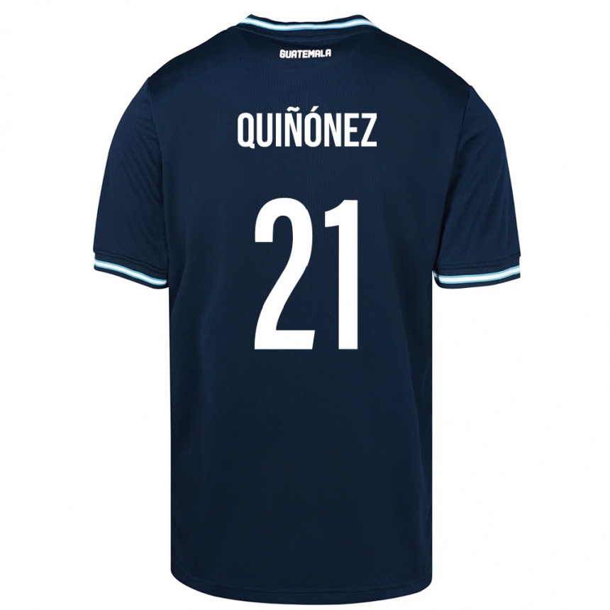 Herren Fußball Guatemala Andrea Quiñónez #21 Blau Auswärtstrikot Trikot 24-26 T-Shirt Luxemburg