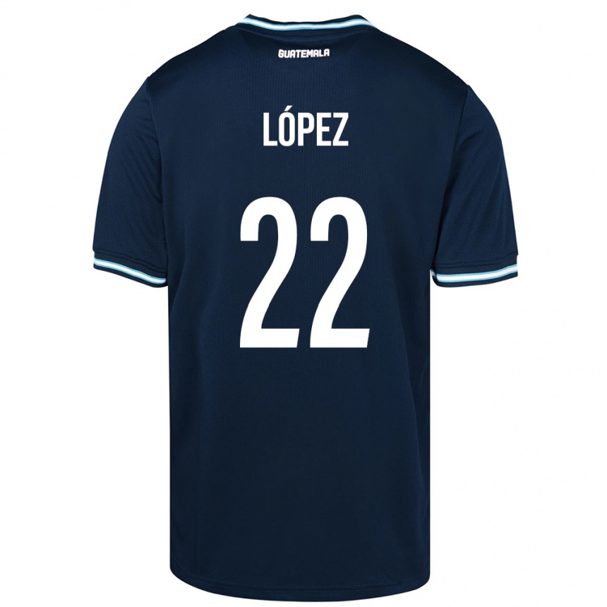 Herren Fußball Guatemala Whitney López #22 Blau Auswärtstrikot Trikot 24-26 T-Shirt Luxemburg