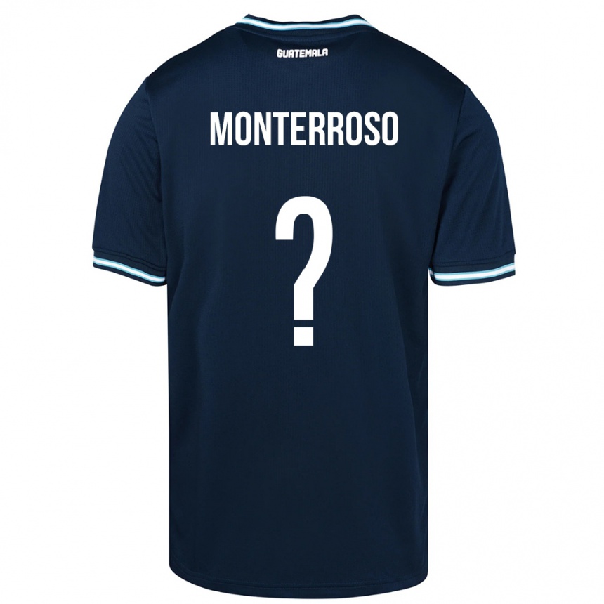 Herren Fußball Guatemala María Monterroso #0 Blau Auswärtstrikot Trikot 24-26 T-Shirt Luxemburg