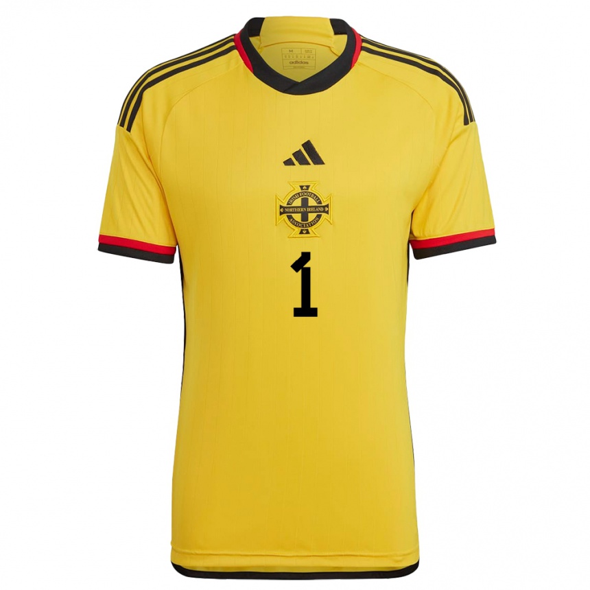 Herren Fußball Nordirland Josh Clarke #1 Weiß Auswärtstrikot Trikot 24-26 T-Shirt Luxemburg