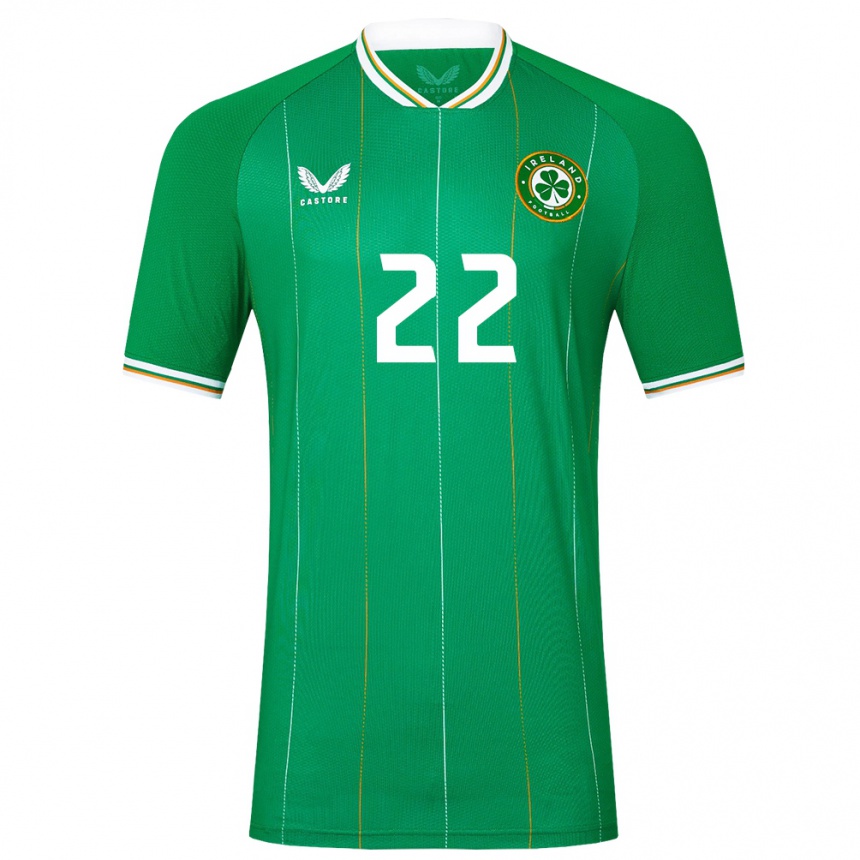 Damen Fußball Irische Connor O'riordan #22 Grün Heimtrikot Trikot 24-26 T-Shirt Luxemburg