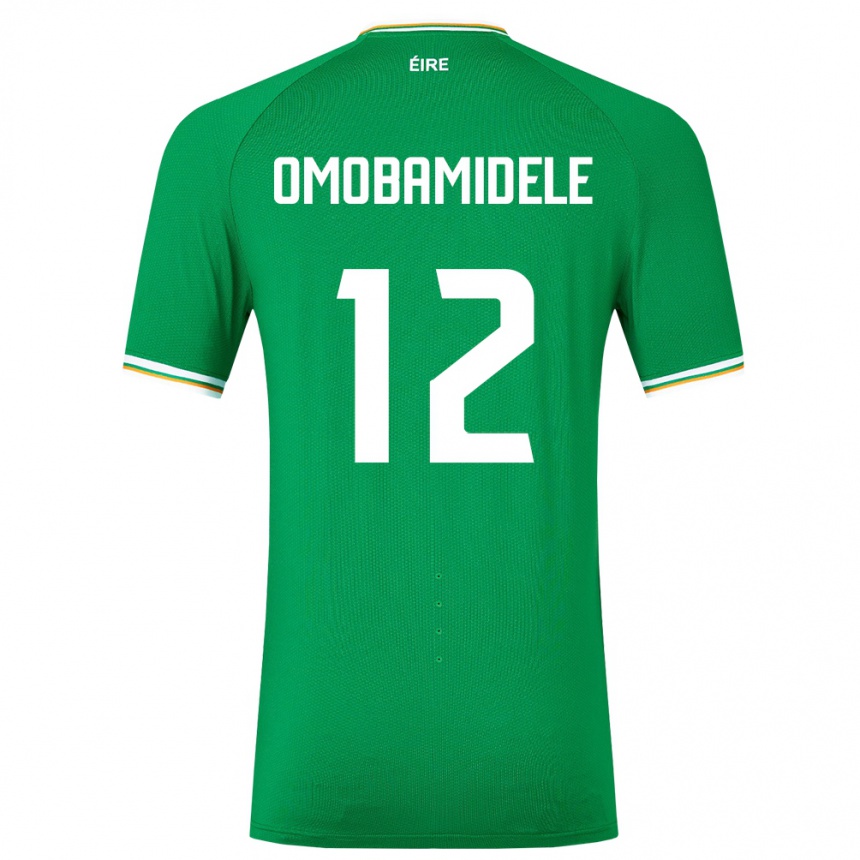 Damen Fußball Irische Andrew Omobamidele #12 Grün Heimtrikot Trikot 24-26 T-Shirt Luxemburg