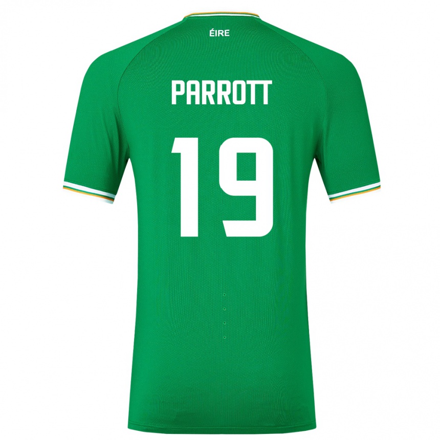 Damen Fußball Irische Troy Parrott #19 Grün Heimtrikot Trikot 24-26 T-Shirt Luxemburg