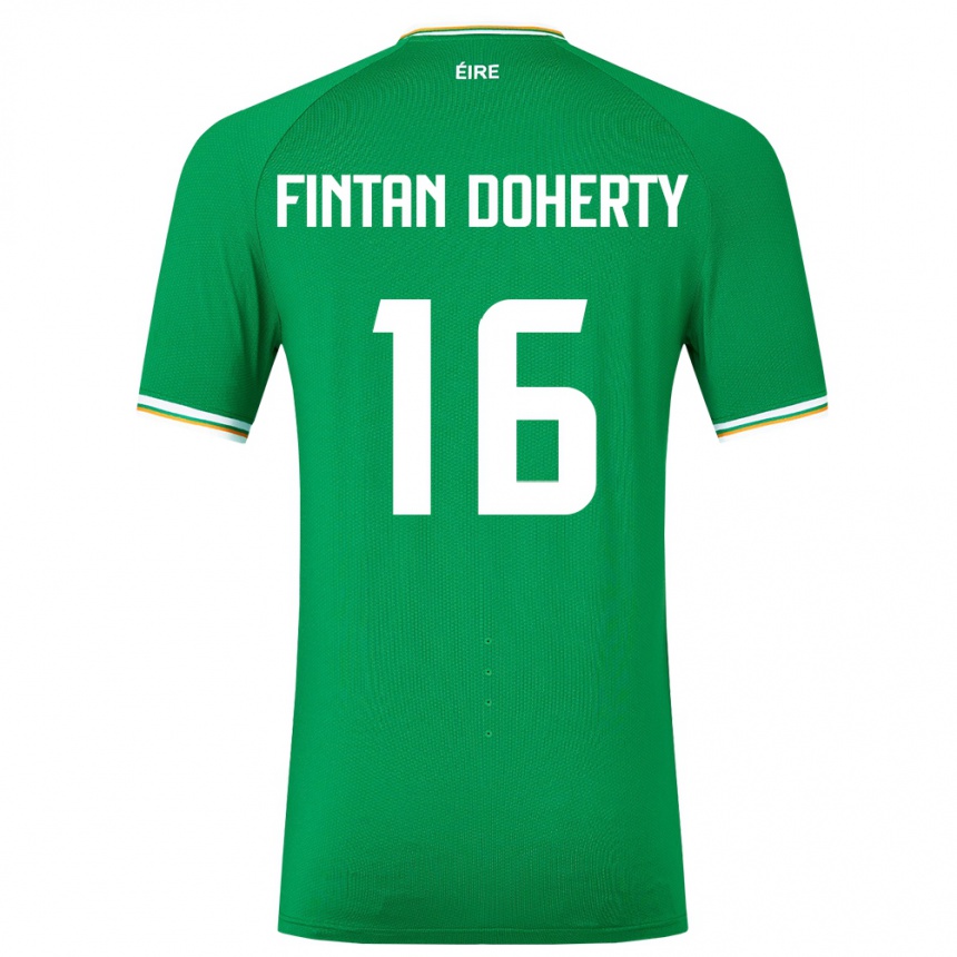 Damen Fußball Irische Fintan Doherty #16 Grün Heimtrikot Trikot 24-26 T-Shirt Luxemburg