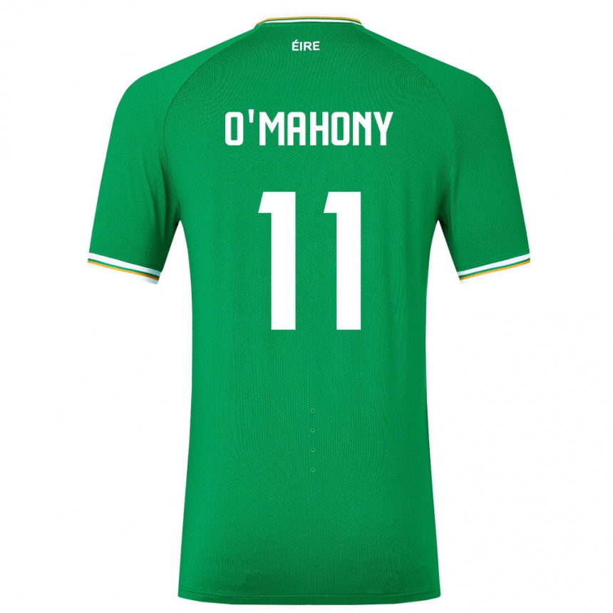 Damen Fußball Irische Éabha O'mahony #11 Grün Heimtrikot Trikot 24-26 T-Shirt Luxemburg