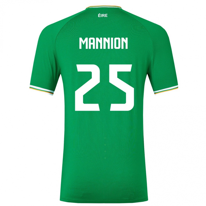 Damen Fußball Irische Aoife Mannion #25 Grün Heimtrikot Trikot 24-26 T-Shirt Luxemburg