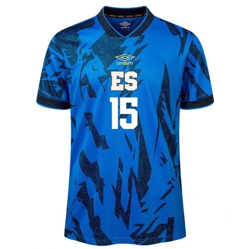 Damen Fußball El Salvador Danya Gutiérrez #15 Blau Heimtrikot Trikot 24-26 T-Shirt Luxemburg