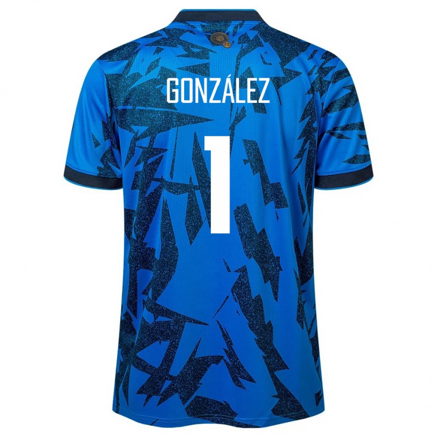 Damen Fußball El Salvador Mario González #1 Blau Heimtrikot Trikot 24-26 T-Shirt Luxemburg