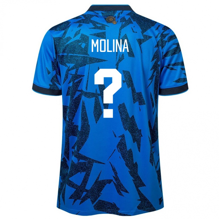 Damen Fußball El Salvador William Molina #0 Blau Heimtrikot Trikot 24-26 T-Shirt Luxemburg