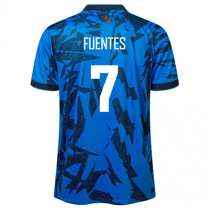 Damen Fußball El Salvador Danielle Fuentes #7 Blau Heimtrikot Trikot 24-26 T-Shirt Luxemburg