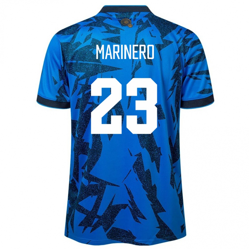 Damen Fußball El Salvador Amber Marinero #23 Blau Heimtrikot Trikot 24-26 T-Shirt Luxemburg