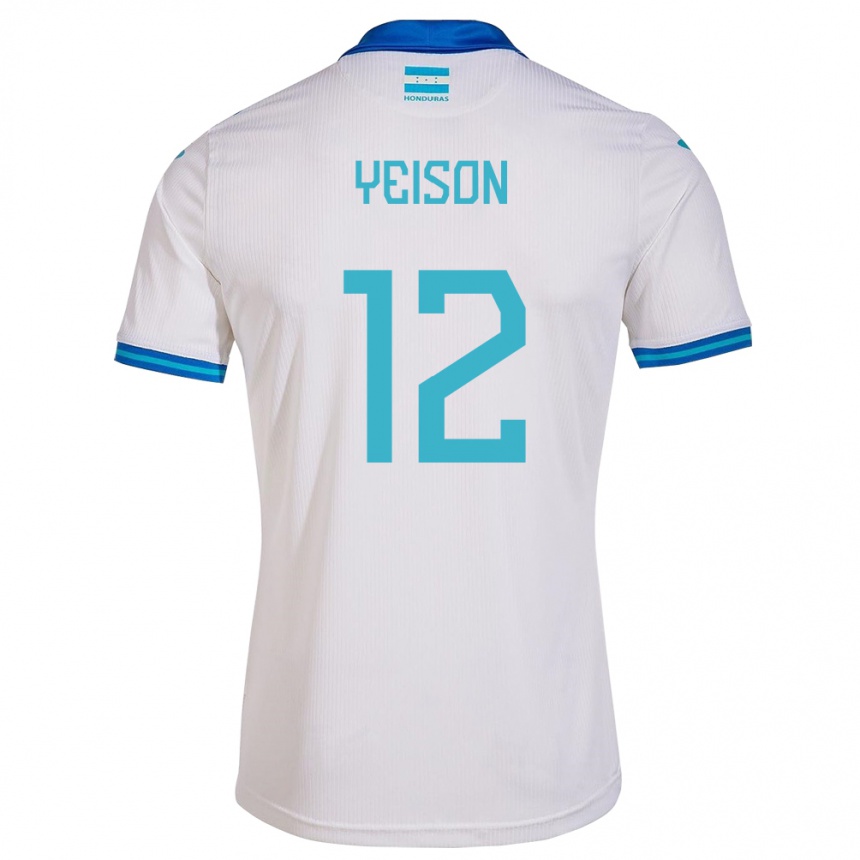 Damen Fußball Honduras Yeison Mejía #12 Weiß Heimtrikot Trikot 24-26 T-Shirt Luxemburg