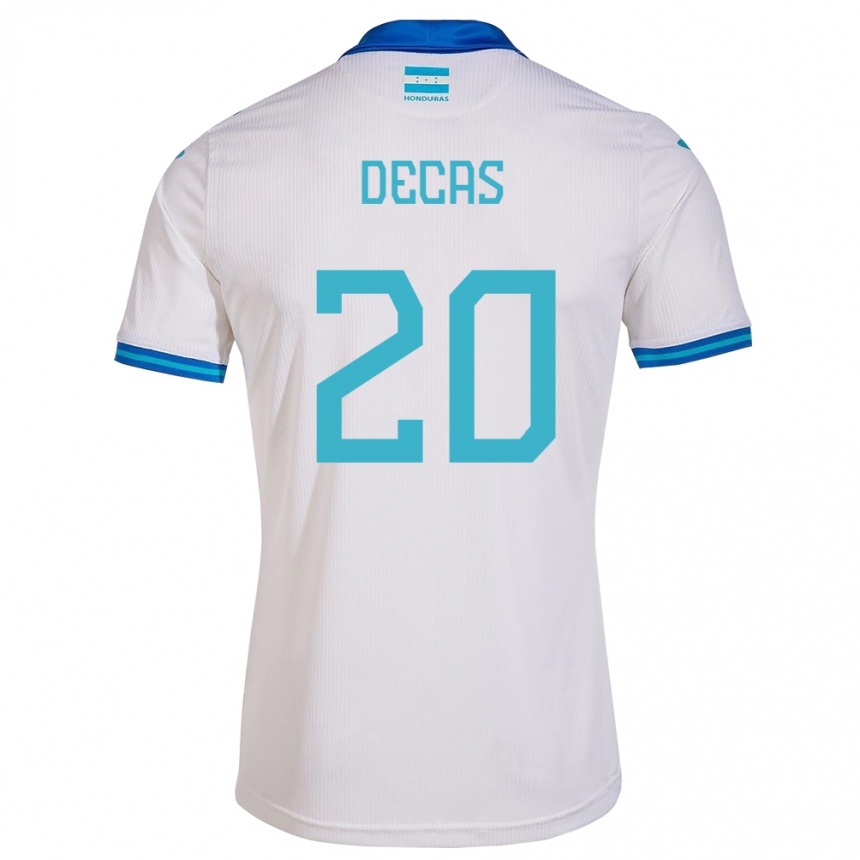 Damen Fußball Honduras Wesly Decas #20 Weiß Heimtrikot Trikot 24-26 T-Shirt Luxemburg