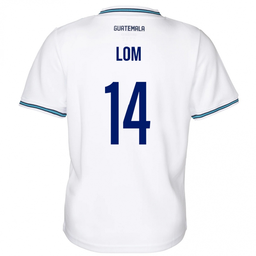 Damen Fußball Guatemala Darwin Lom #14 Weiß Heimtrikot Trikot 24-26 T-Shirt Luxemburg