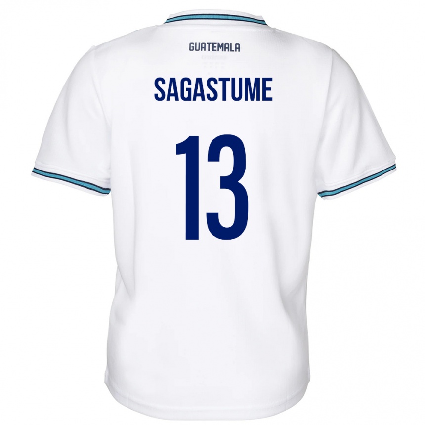 Damen Fußball Guatemala Selvin Sagastume #13 Weiß Heimtrikot Trikot 24-26 T-Shirt Luxemburg