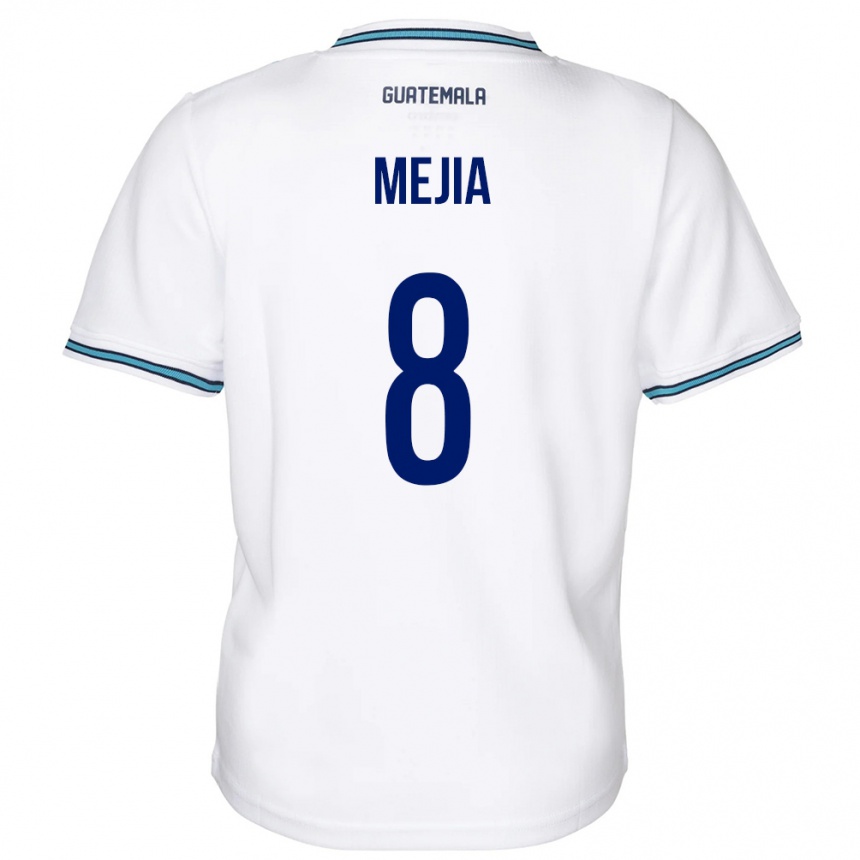 Damen Fußball Guatemala Robert Mejia #8 Weiß Heimtrikot Trikot 24-26 T-Shirt Luxemburg