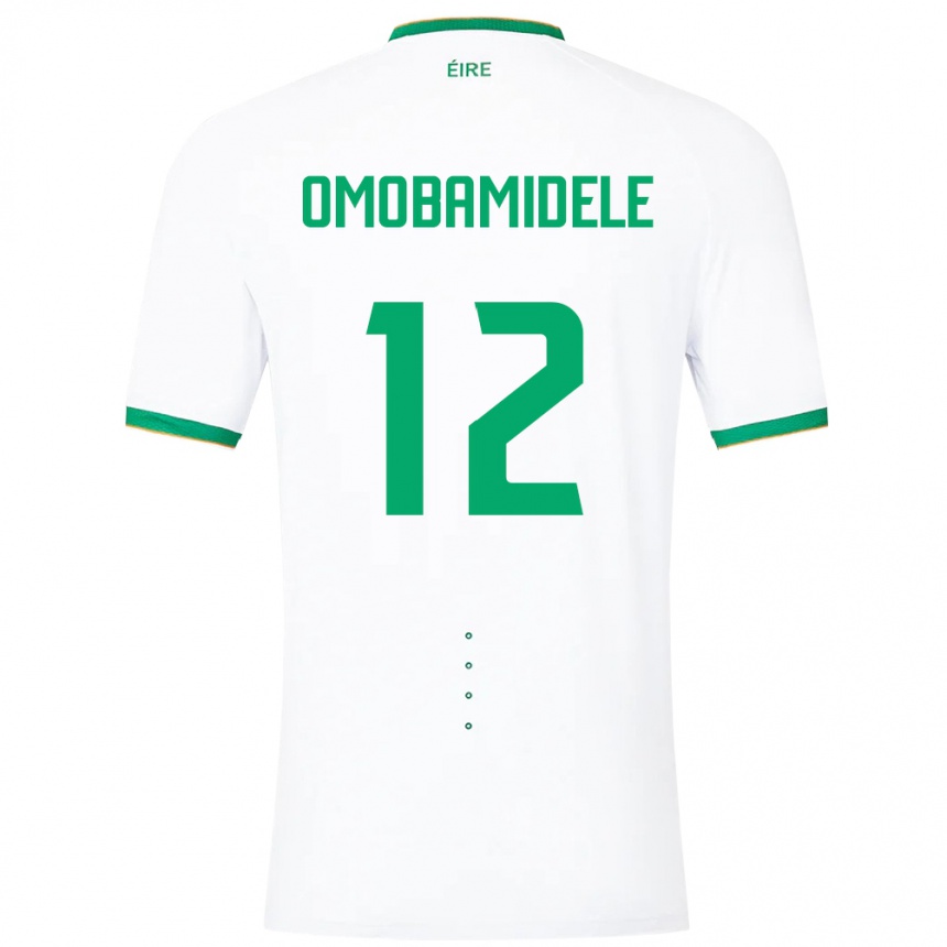 Damen Fußball Irische Andrew Omobamidele #12 Weiß Auswärtstrikot Trikot 24-26 T-Shirt Luxemburg