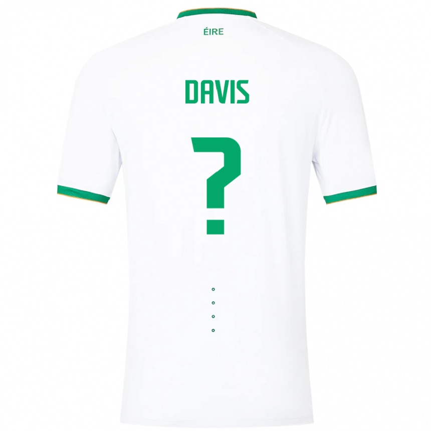 Damen Fußball Irische Warren Davis #0 Weiß Auswärtstrikot Trikot 24-26 T-Shirt Luxemburg