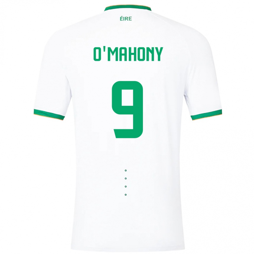 Damen Fußball Irische Mark O'mahony #9 Weiß Auswärtstrikot Trikot 24-26 T-Shirt Luxemburg