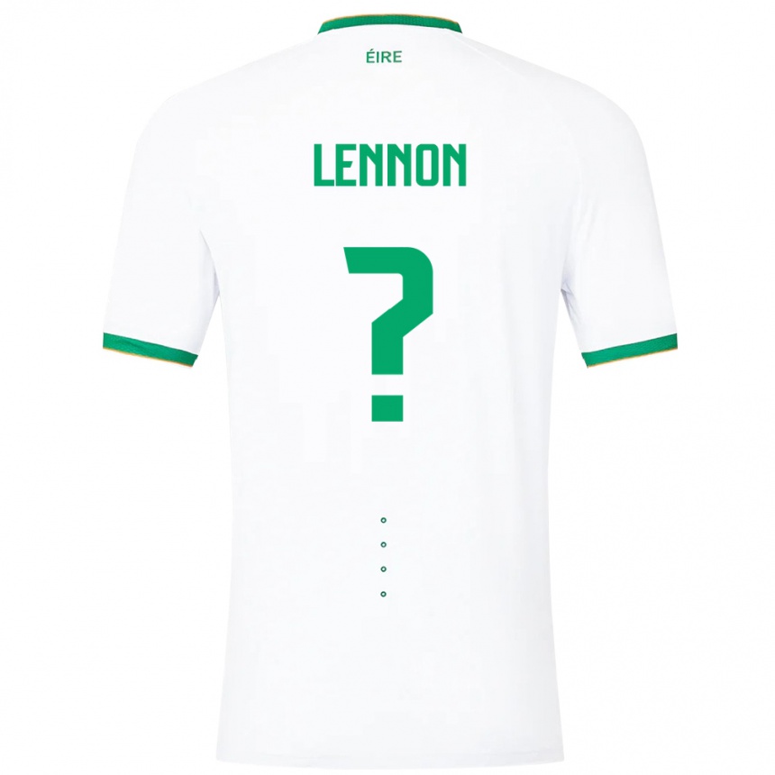 Damen Fußball Irische Adam Lennon #0 Weiß Auswärtstrikot Trikot 24-26 T-Shirt Luxemburg