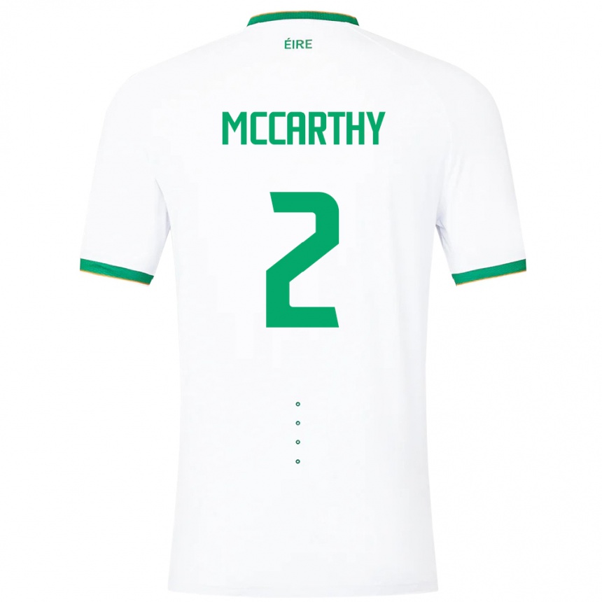 Damen Fußball Irische Savannah Mccarthy #2 Weiß Auswärtstrikot Trikot 24-26 T-Shirt Luxemburg