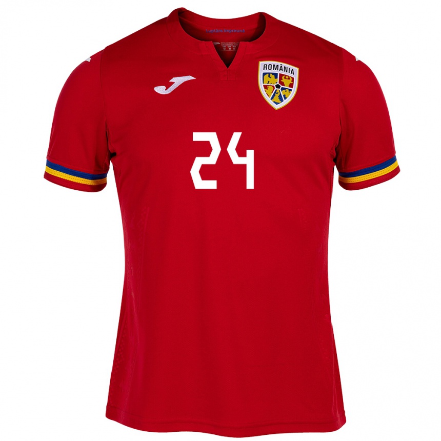 Damen Fußball Rumänische Mădălina Tătar #24 Rot Auswärtstrikot Trikot 24-26 T-Shirt Luxemburg