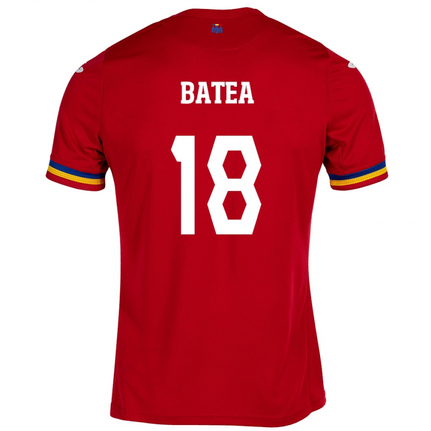 Damen Fußball Rumänische Mara Bâtea #18 Rot Auswärtstrikot Trikot 24-26 T-Shirt Luxemburg