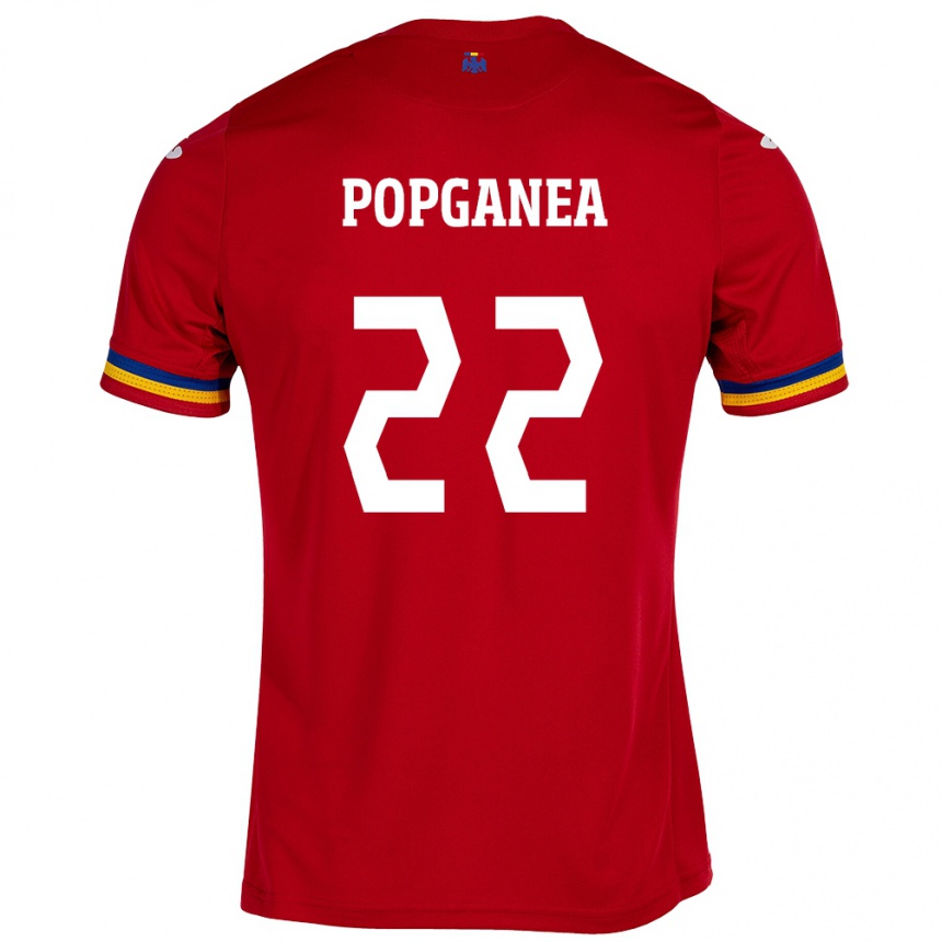 Damen Fußball Rumänische Mirela Pop-Ganea #22 Rot Auswärtstrikot Trikot 24-26 T-Shirt Luxemburg