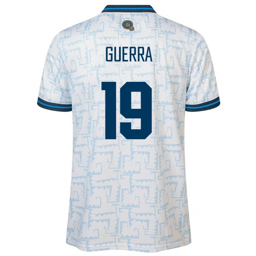 Damen Fußball El Salvador Steven Guerra #19 Weiß Auswärtstrikot Trikot 24-26 T-Shirt Luxemburg