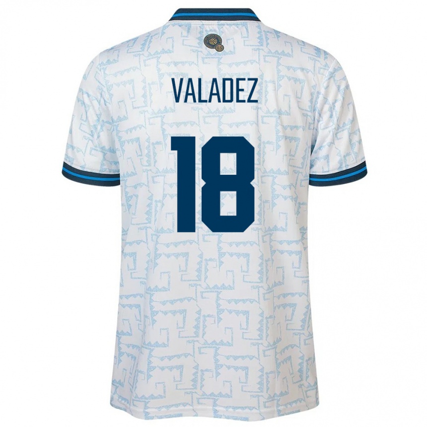 Damen Fußball El Salvador Samantha Valadez #18 Weiß Auswärtstrikot Trikot 24-26 T-Shirt Luxemburg
