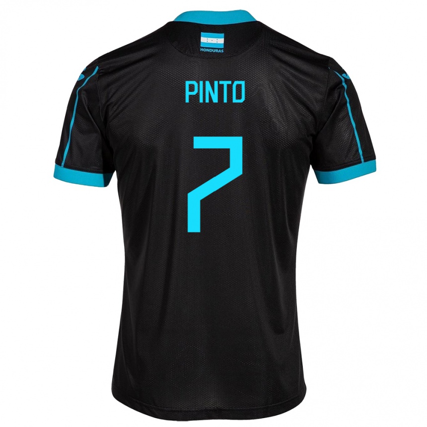 Damen Fußball Honduras José Pinto #7 Schwarz Auswärtstrikot Trikot 24-26 T-Shirt Luxemburg