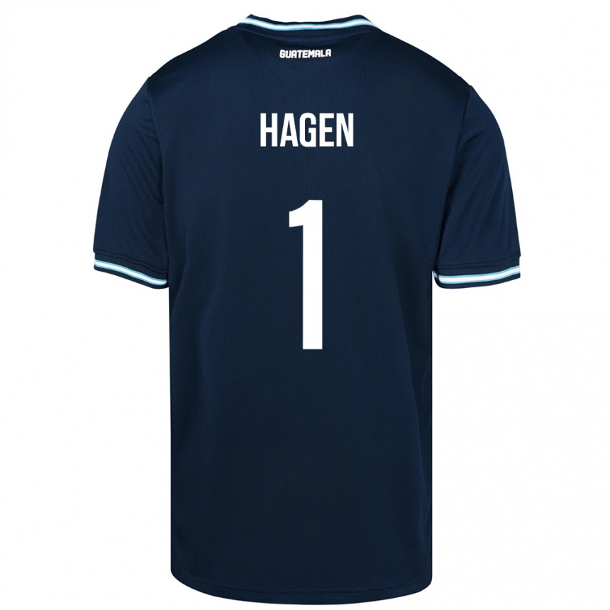 Damen Fußball Guatemala Nicholas Hagen #1 Blau Auswärtstrikot Trikot 24-26 T-Shirt Luxemburg