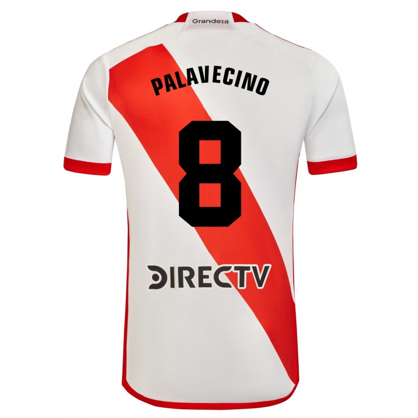 Kinder Fußball Agustín Palavecino #8 Weiß Rot Heimtrikot Trikot 2023/24 T-Shirt Luxemburg