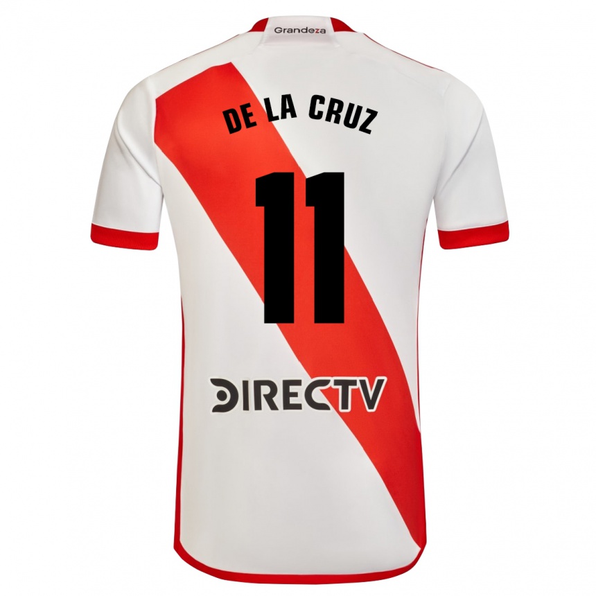 Kinder Fußball Nicolás De La Cruz #11 Weiß Rot Heimtrikot Trikot 2023/24 T-Shirt Luxemburg