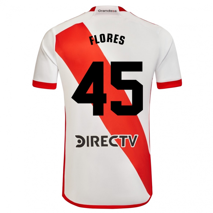 Kinder Fußball Joaquín Flores #45 Weiß Rot Heimtrikot Trikot 2023/24 T-Shirt Luxemburg