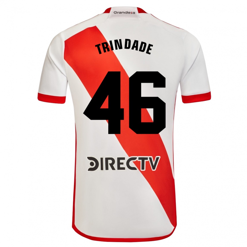 Kinder Fußball Gonzalo Trindade #46 Weiß Rot Heimtrikot Trikot 2023/24 T-Shirt Luxemburg