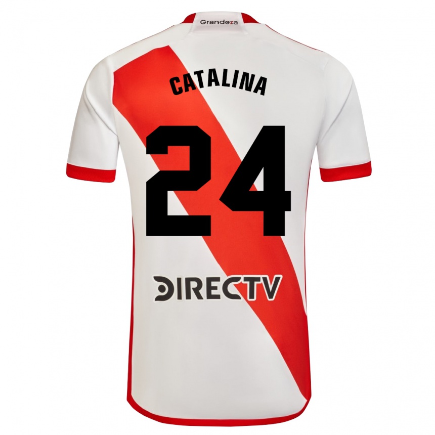 Kinder Fußball Catalina Julia Primo #24 Weiß Rot Heimtrikot Trikot 2023/24 T-Shirt Luxemburg
