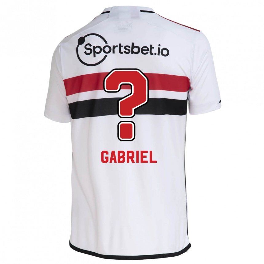 Kinder Fußball João Gabriel #0 Weiß Heimtrikot Trikot 2023/24 T-Shirt Luxemburg