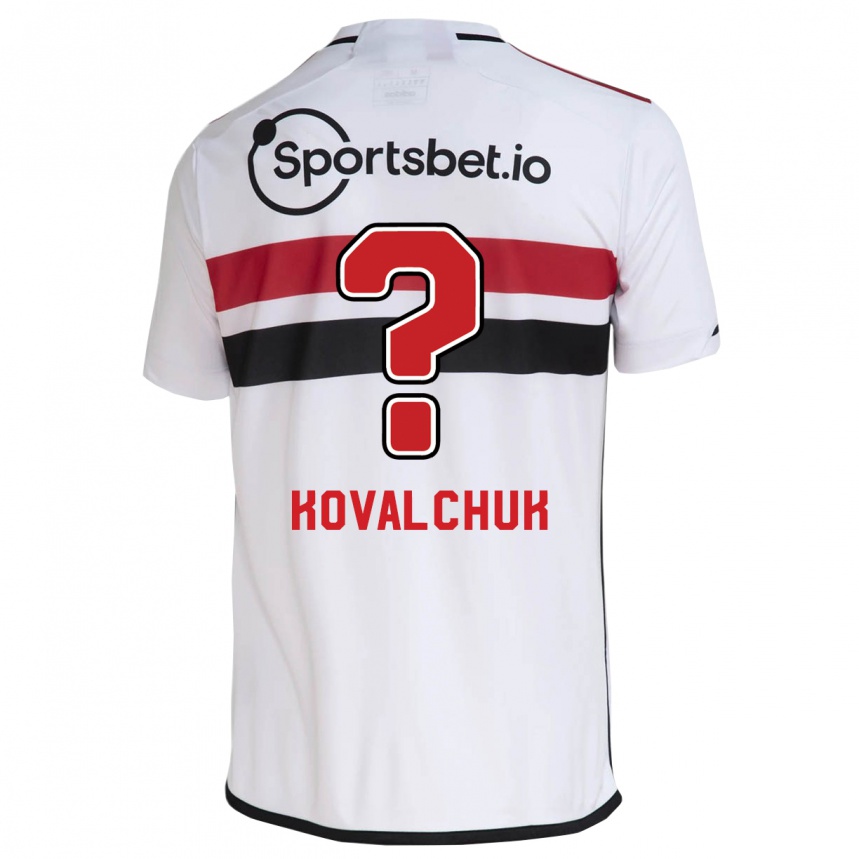 Kinder Fußball Filipp Kovalchuk #0 Weiß Heimtrikot Trikot 2023/24 T-Shirt Luxemburg